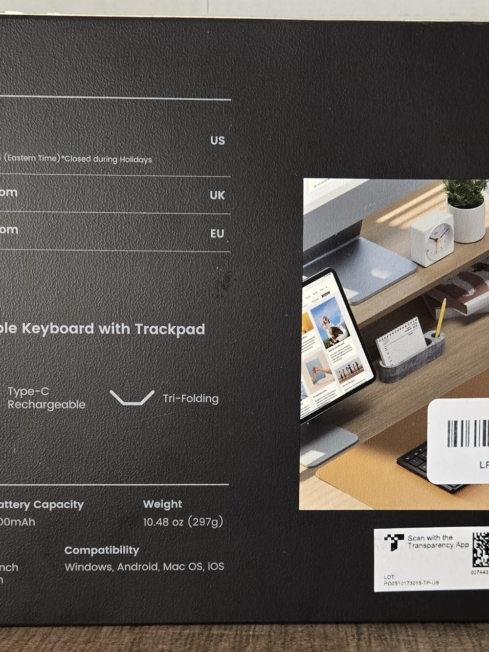 Black Wireless Bluetooth Keyboard for Windows & Mac